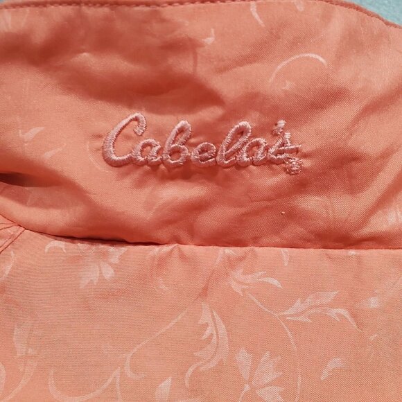Cabela's Women's Full-Zip Peach Floral Lined Light Jacket Coat Size M - Picture 9 of 11